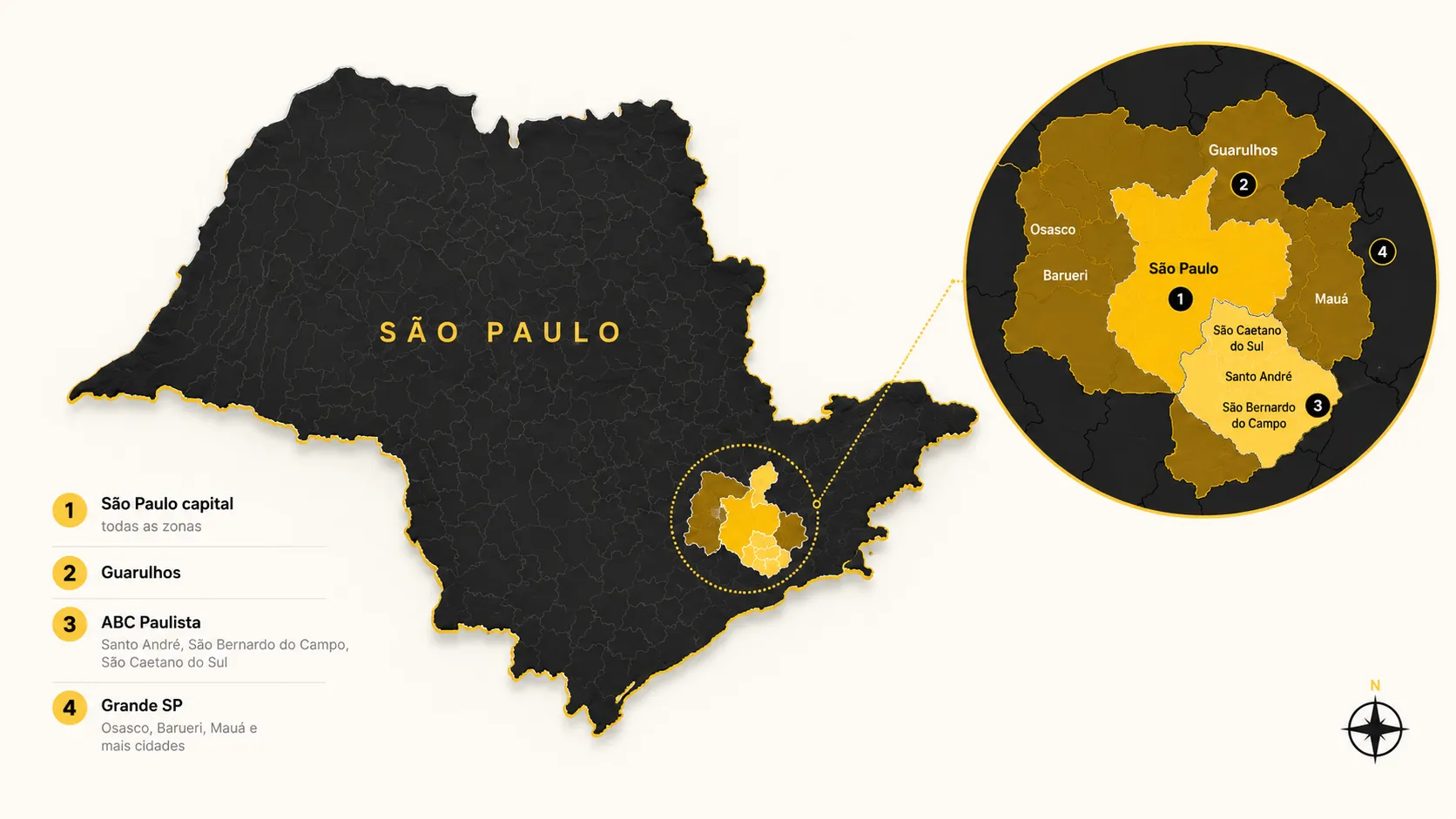 Mapa de cobertura — Léo Vistorias